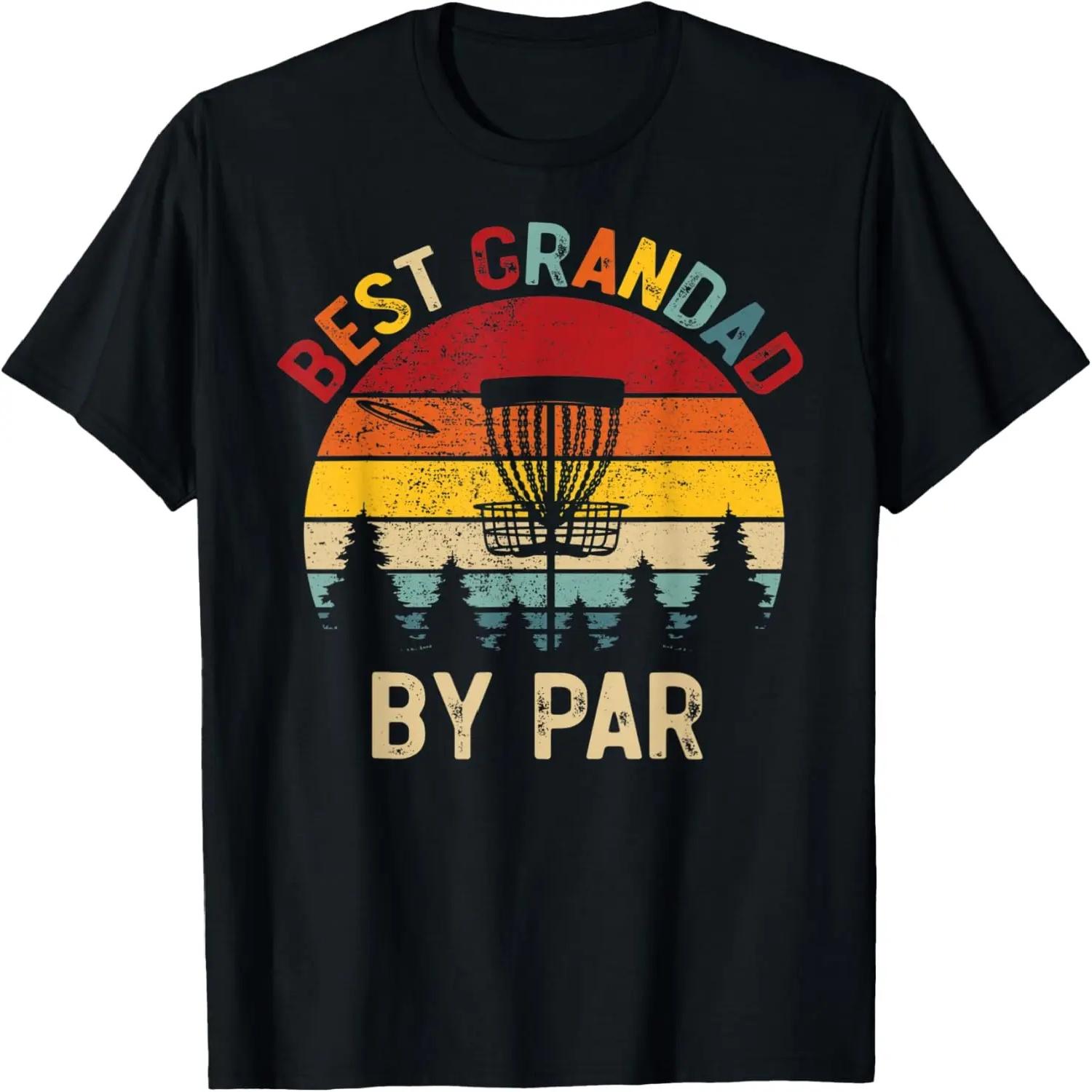 Mens Best Grandad By Par Vintage Disc Golf Father s Day T-Shirt S чёрный