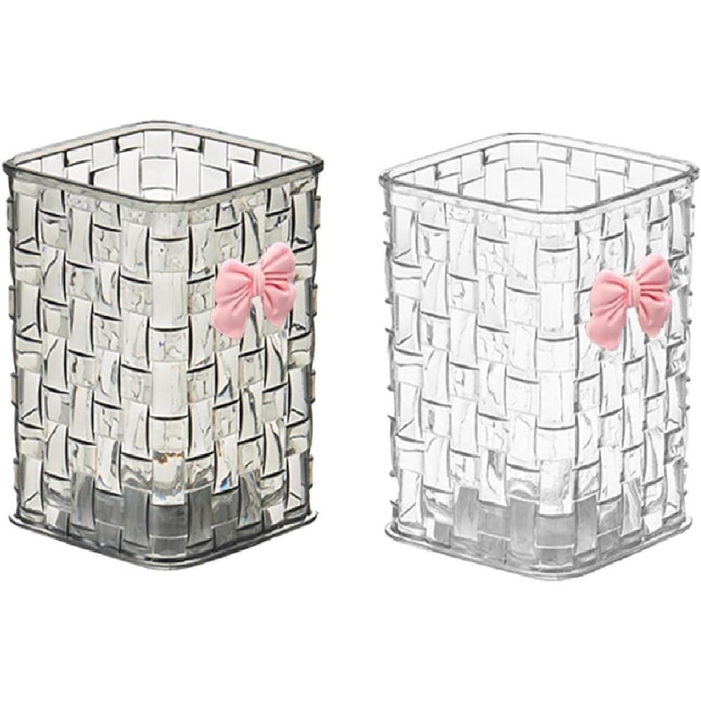 Transparent Acrylic Desktop Organizer, Durable Pen Holder and Storage Basket, Multifunctional Storage Box for Office Supplies