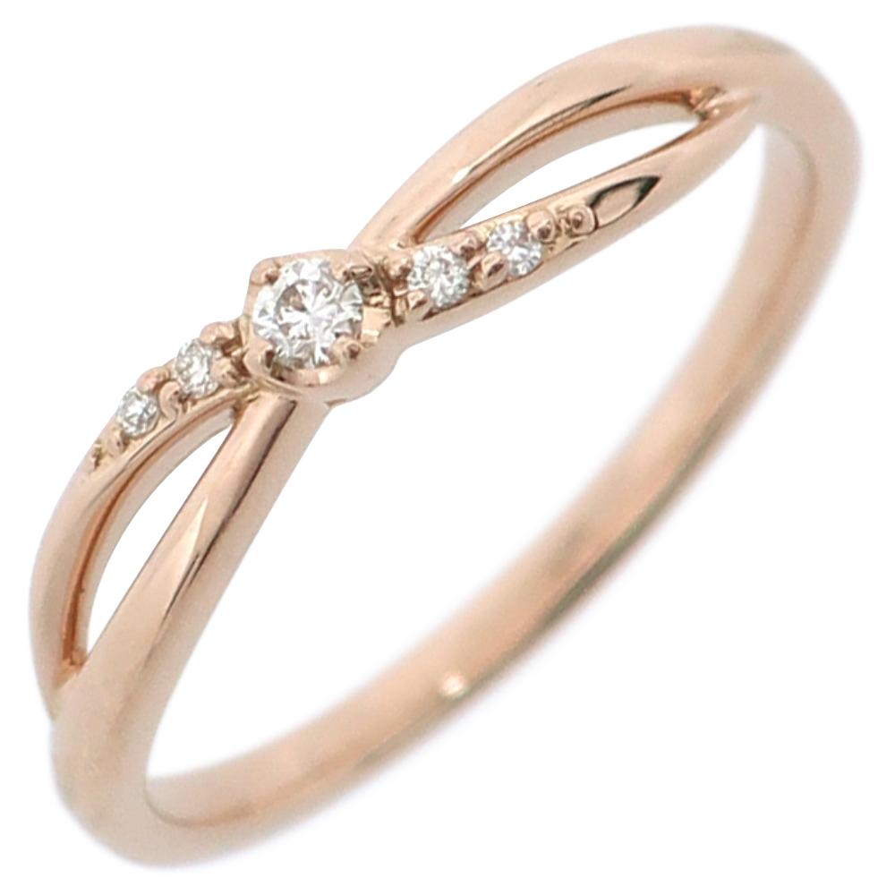 

canal4℃ diamond Ring K18 Pink Gold/diamond #5.8(US Size) 1.9g Women Used