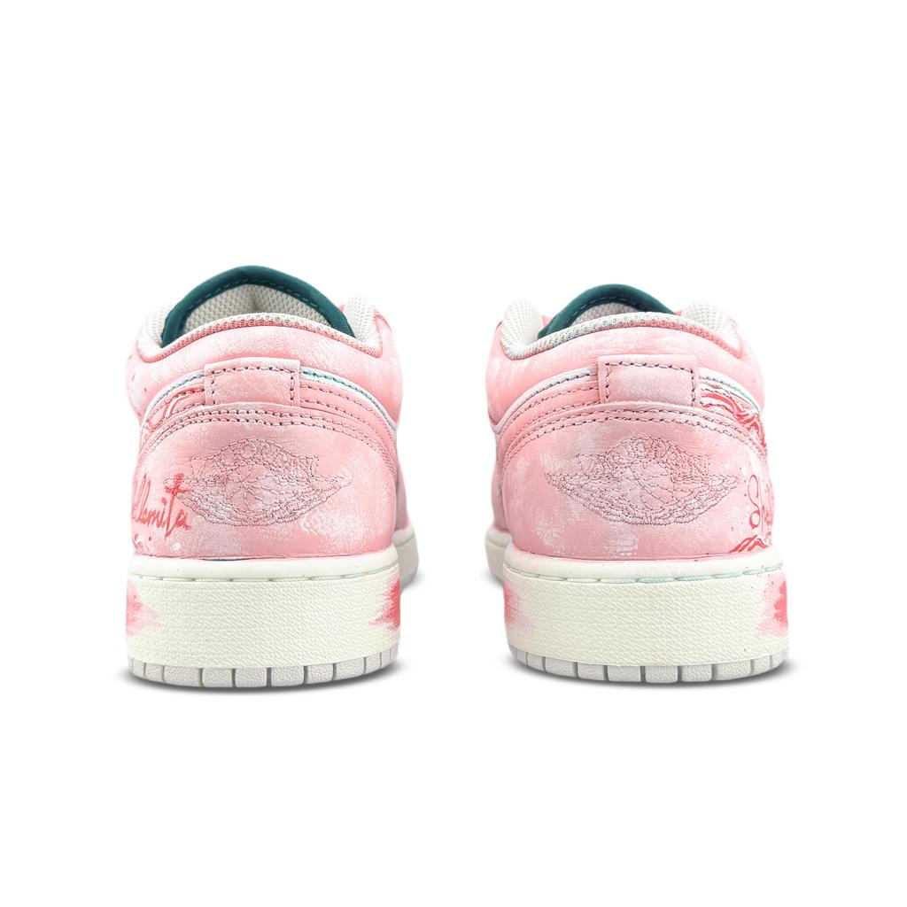 Jordan Air Jordan 1 Abrasion Resistant Low Top Vintage Basketball Shoes Unisex Cherry Blossom Pink FQ7687-300(Team1053-BOX)