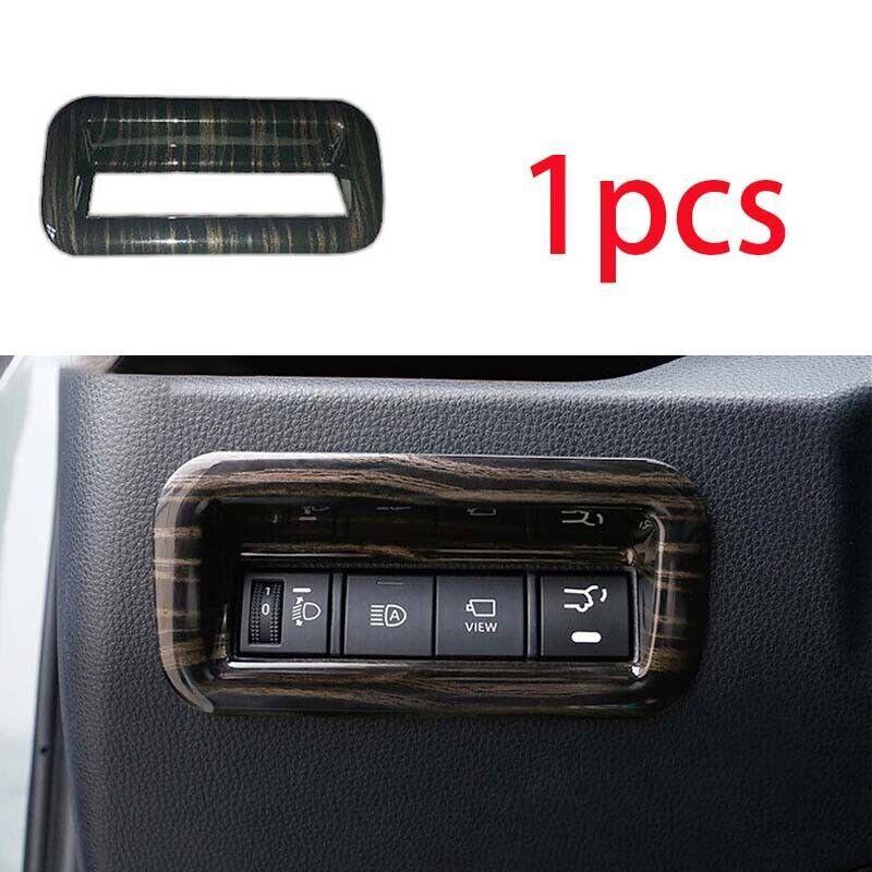 Black Wood Grain For Toyota RAV4 - Headlight Button Frame 1X Cover Trim