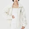 MLB Letter Print Fleece Jacket Unisex jackets Cream 3AFDB0326-46CRS