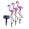 3 Pieces Flamingo Landscape Light Solar Power for Holiday Outdoor Wedding