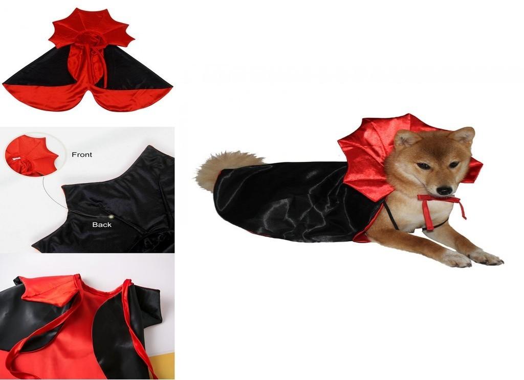 Red And Black Pet Vampire Cape Mysterious Fashionable And Comfortable For Your Pet!