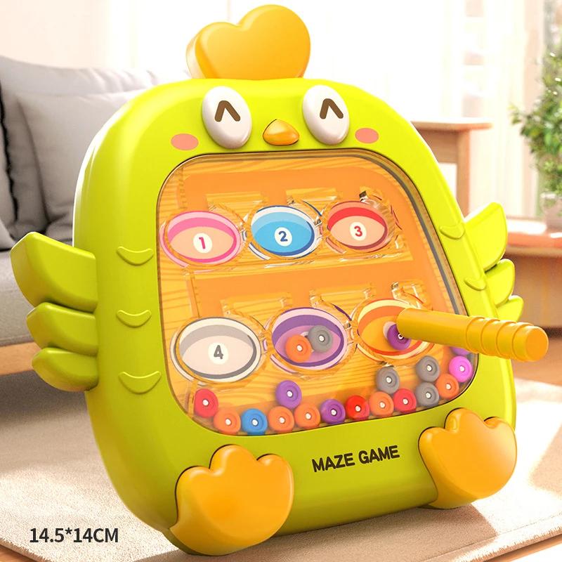 

Montessori Colors Sorting Number Matching Sensory Play Magnetic Puzzle Game Board Pen Moving Beads Educational Toys for Kids зелений