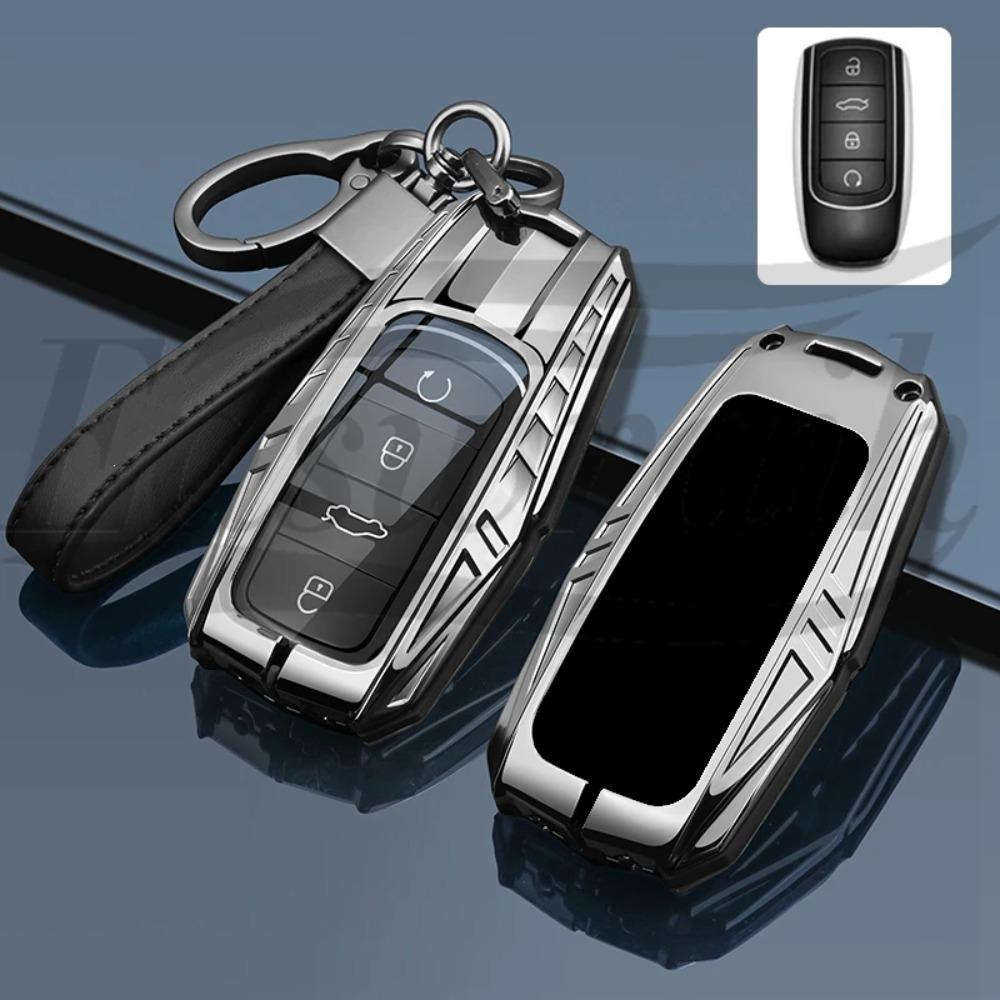 Car Zinc Alloy Silicone Key Case Cover Holder for Chery Tigo 7 8 Pro Max Omoda C5 Tigo 7 8 Plus Arrizo 5 Plus Key Protective Bag