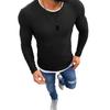 Fashion Men Round Neck Long Sleeve Patchwork Slim Knitted Sweater Pullover Top