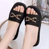 New Women's Thick Anti Slip Cold Slippers Summer Internet Celebrity Home and Outdoor Wear One Line Drag