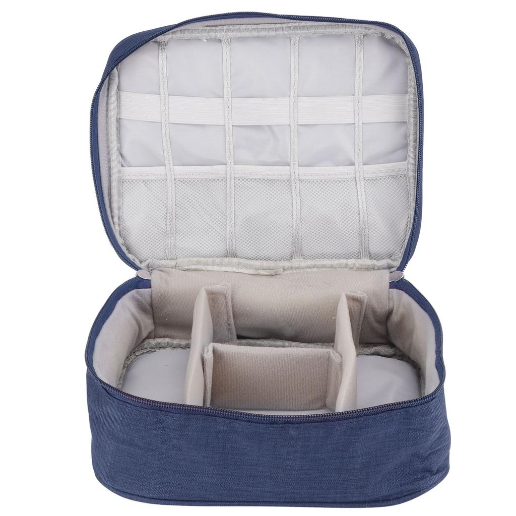 Multifunction Storage Bag Electronic Accessories Cable Cord USB Drive Organizer Storage HolderNavy