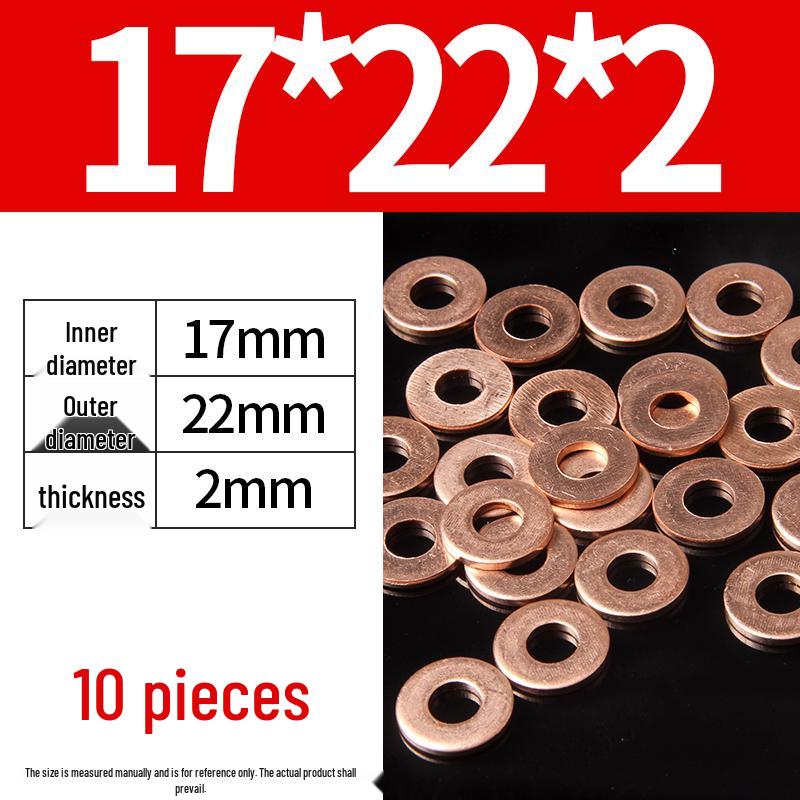2mm Pure Red Copper Sealing Ring Marine Instrument Flat Washer