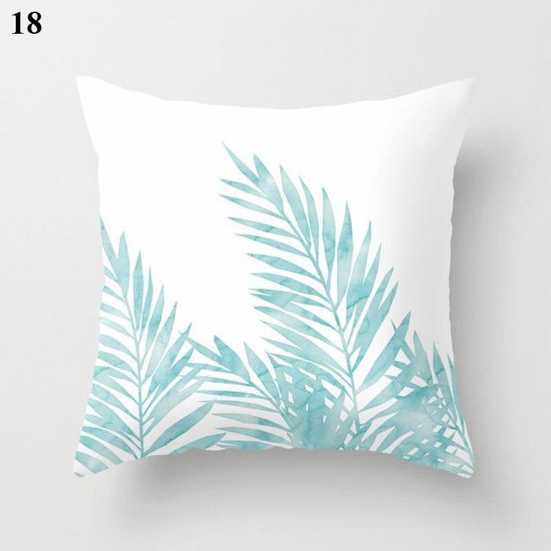 Light Blue Green Mint Color Cushion Cover Geometric Pattern Smooth Pillowcase American Cozy Soft Home Decoration