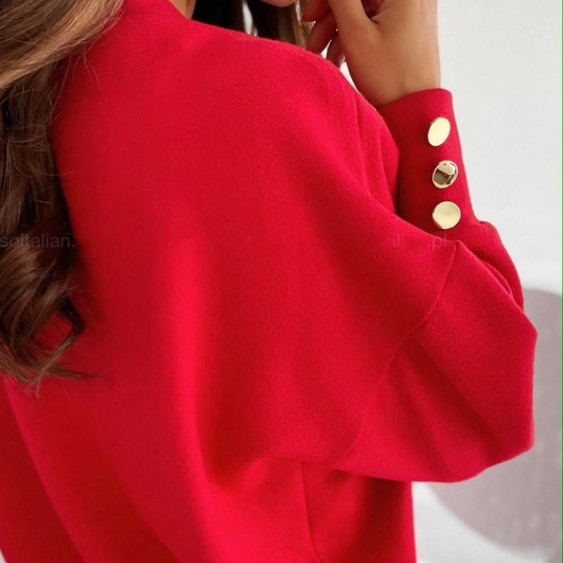 Spring Winter Warm Pure Soft Long Sleeve Knitted Women Sweater V-neck Jumper Office Lady Button Loose Casual Pullover Sweaters