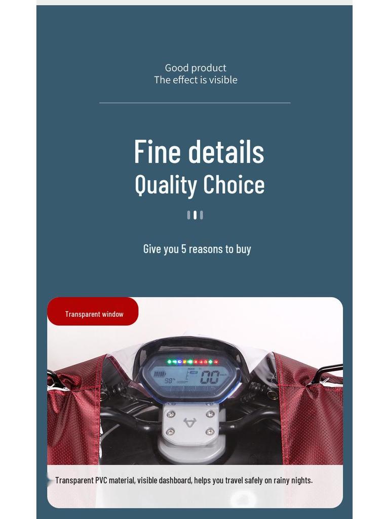 Waterproof Electric Car & Motorcycle Rain Cover for Handlebar, Dashboard, Pedal & Console