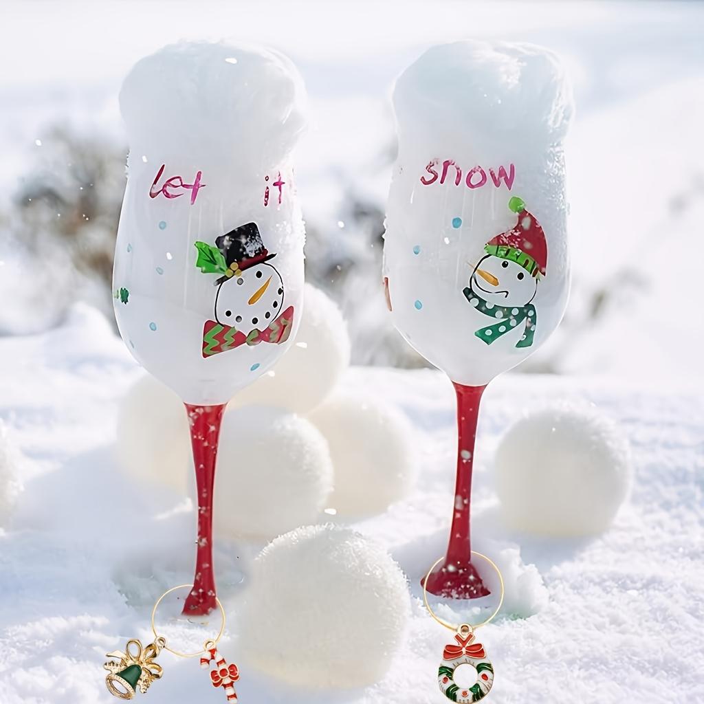 16-Piece Christmas Wine Glass Charm & Goblet Identifier Set for Holiday Tasting Parties and Gifts