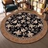 1pc Retro Floral Patterns Round Rug, Non-slip Floor Mat for Living Room, Bedroom, Bathroom, Holiday Home Decoration