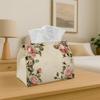 1pc Romantic Vintage Elegant Tissue Box with Floral Rose Frame Design, a Sturdy Napkin Holder Suitable for Car, Kitchen, Dining, And Home Decoration. 