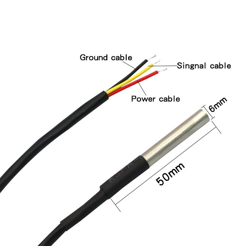 5Pcs DS18B20 Temperature 2M Sensor Waterproof Temperature Sensor with Digital Thermal Stainless Steel Tube Probe for Arduino
