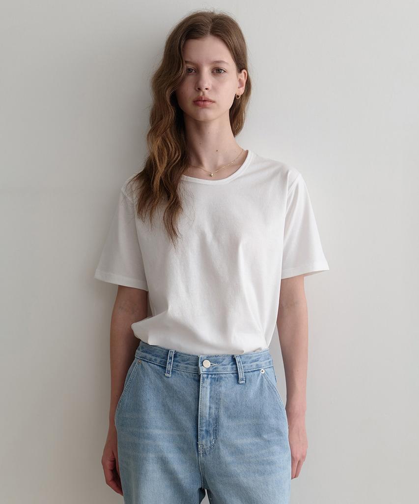 LENAV Esu U Neck T-Shirts (White)