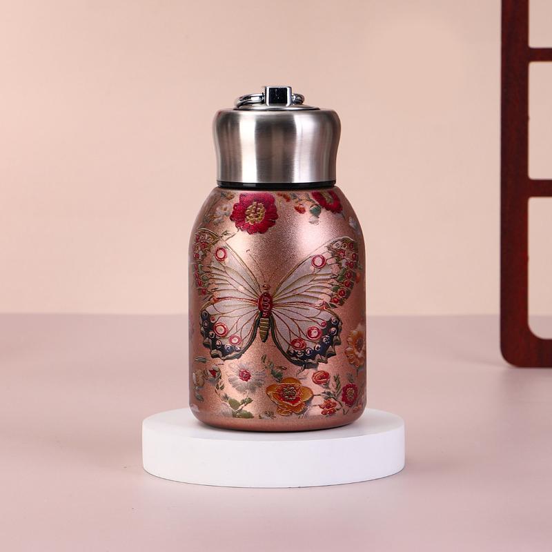 300Ml Portable Pocket Cup Insulated Cup Outdoor With Lifting Ring Double-Layer Vacuum Handy Cup Stainless Steel Insulated Cups