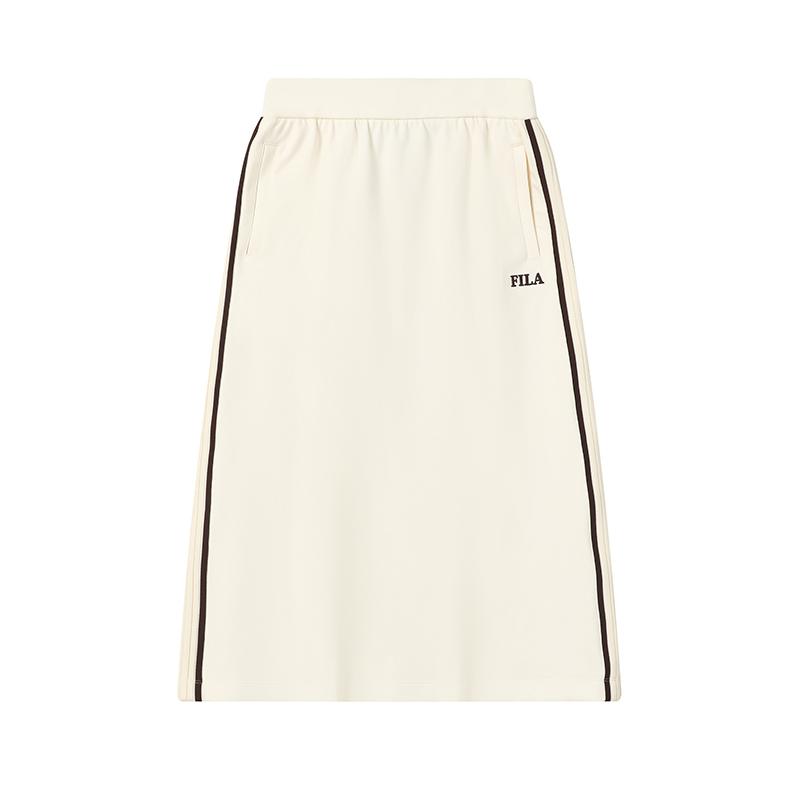 Fila Оригинальная Простая Модная Классическая Ретро Элегантная Свободная Универсальная Удобная Повседневная Длинная Юбка Женские юбки Яично-белый F11W619303FIV M