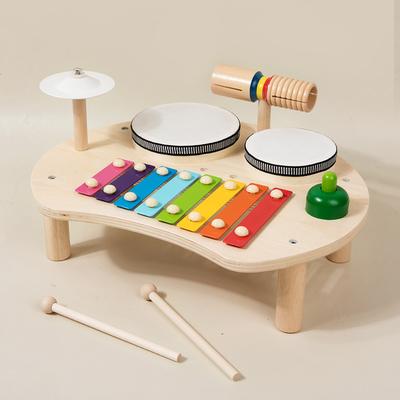 Multifunktions-Baby-Musiktisch-Spielzeug Holz-Musikinstrument-Spielzeug für Kinder von 2 bis 4 Jahren Montessori Frühpädagogisches Spielzeug