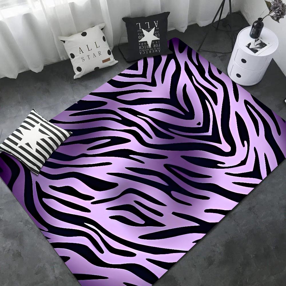 Black White Print Zebra Floor Mat INS Style Soft Bedroom Floor House Laundry Room Mat Anti-skid Bedside Area Rugs