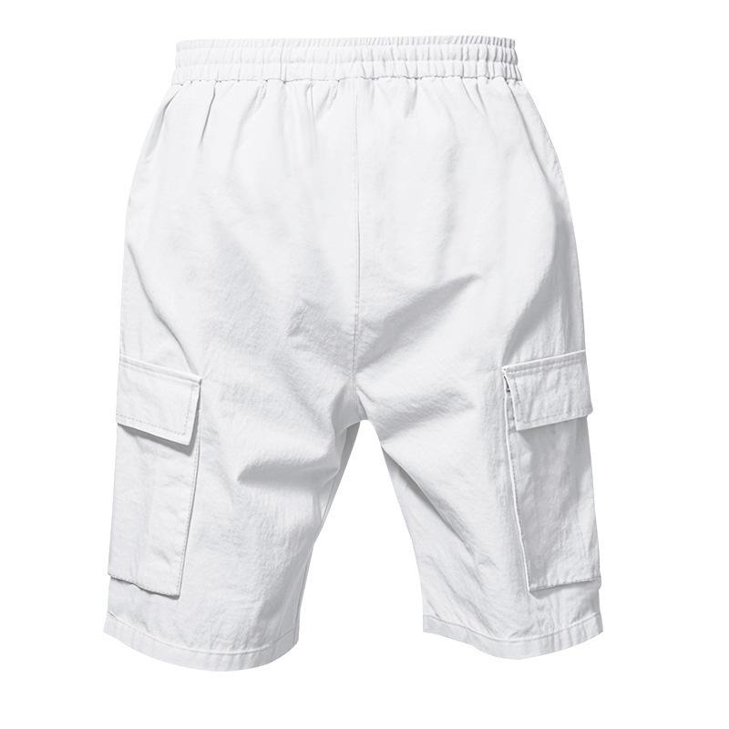 Men's American Style Multi-Pocket Cargo Shorts, Casual Loose Linen Drawstring Shorts