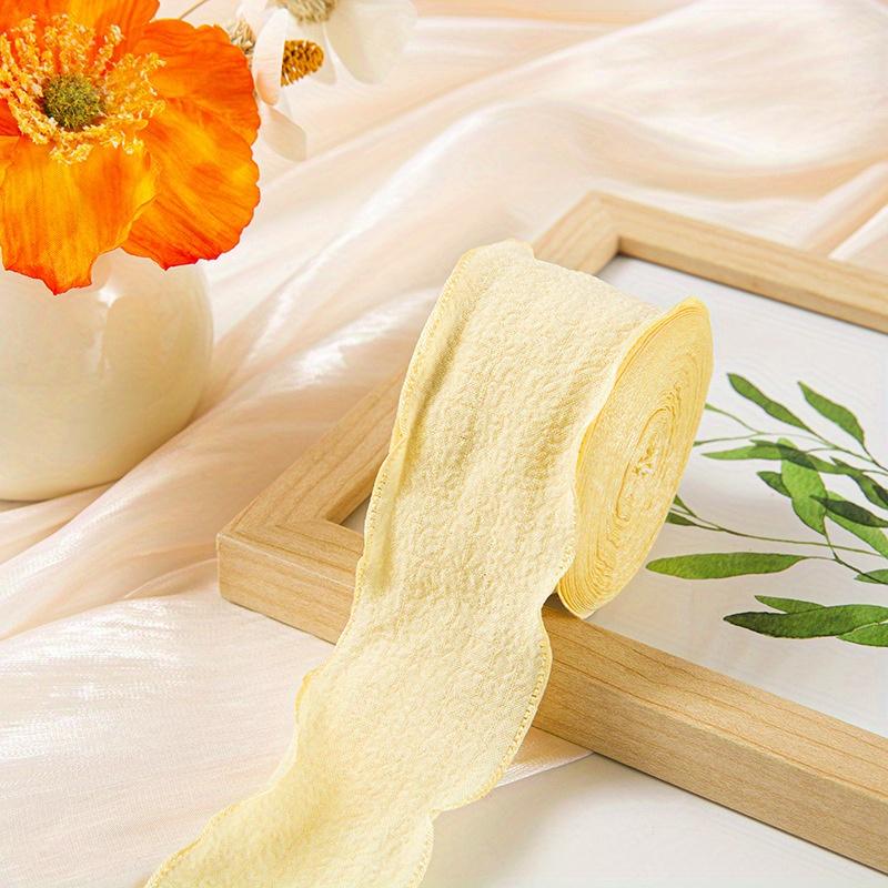 1Pc Lace Pleated Ribbon DIY Cake Bouquet Flowers Fishtail Yarn Packaging Linen Wavy Lace Ribbon