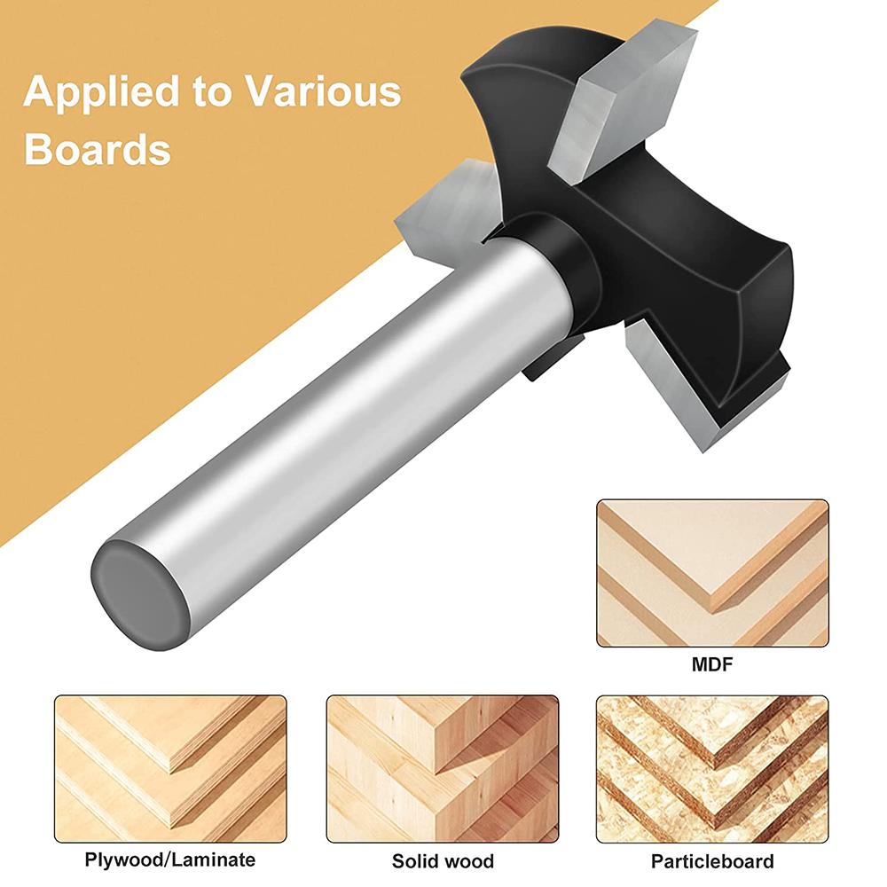 3-Blade Wood Planer Bit Wood Router Cnc Spoilboard Surface Router 1/4" Shank 1" Cutting Diameter Router