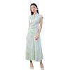 Elegant Summer Green Cheongsam Dress - Slimming, Modern Chinese Design