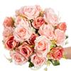 3pcs/5pcs Silk Artificial Flower Rose Outdoor Wedding Bouquet Christmas Decorate Home vase table Party Scrapbook Diy gift wreath