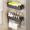 Wall Mounted Refrigerator Side Storage Rack Punch Free Cling Film Storage Rack for Kitchen