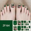 Waterproof Long Lasting ZF 3D Faux Rhinestone Stereo Pattern Full Cover Finished Toe Nail Stickers, Skin Brightening Toenail Decals