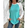 IHUASU Women's Fashion Casual O-Neck Long Sleeve Blouses & Shirts