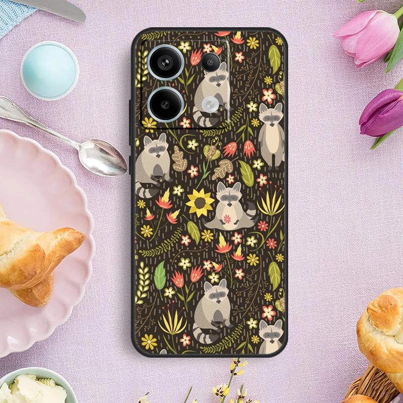 Cute Raccoon Cartoon Case For Xiaomi Redmi Note 12 11 9 10 13 Pro Plus 9S 10S 11S 12S Redmi 12 10 C 9C 13C Cover