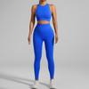 European & American Seamless Ribbed Yoga Suit: High-Intensity Running Fitness Vest & Bra Set