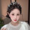 1/2Pcs High-End Sparkly Velvet Headband New Luxury Butterfly Rhinestone Headband High-Top Headpiece Hair Accessory