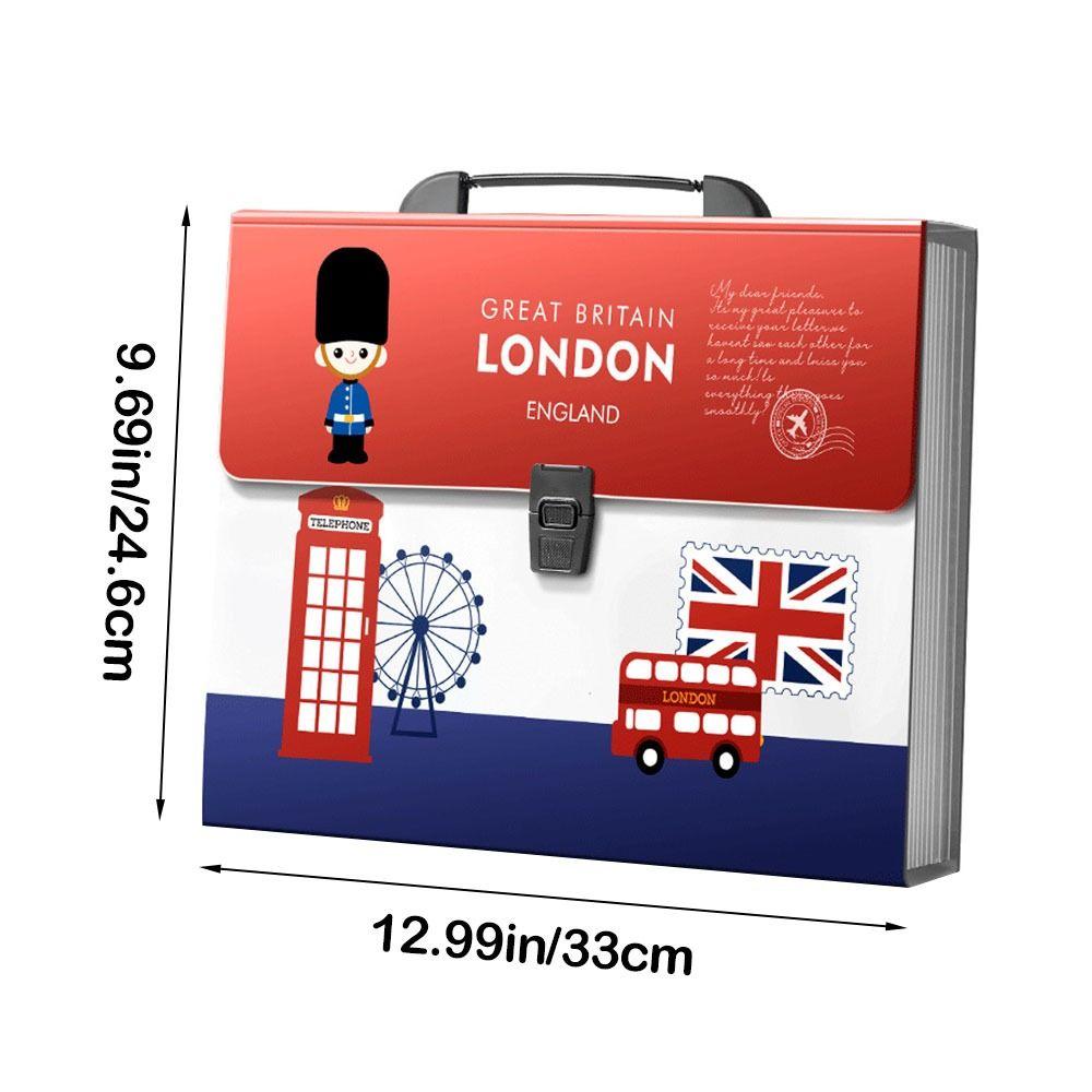 High Quality 13 Layer Expanding Folder Large Capacity British Style A4 File Bag Portable Data Sorting Folder Student Use