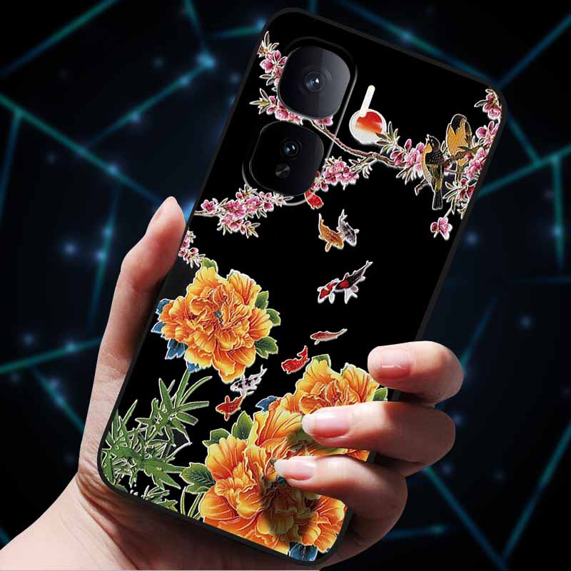 Kwiatowe Wytłaczane Etui 3D Dla vivo iQOO Neo 10 Etui 10Pro Miękkie Silikonowe Etui na Telefon dla vivo iQOO Neo 10 Pro Tylna Pokrywa Coque Torba