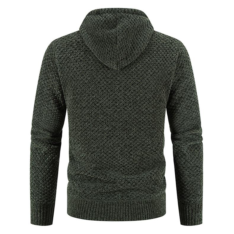 High Quality Winter Men Cardigan Sweater Thick Warm Hooded Casual Sweatercoat Mens Solid Zipper Knitted Cardigan Sweaters Men