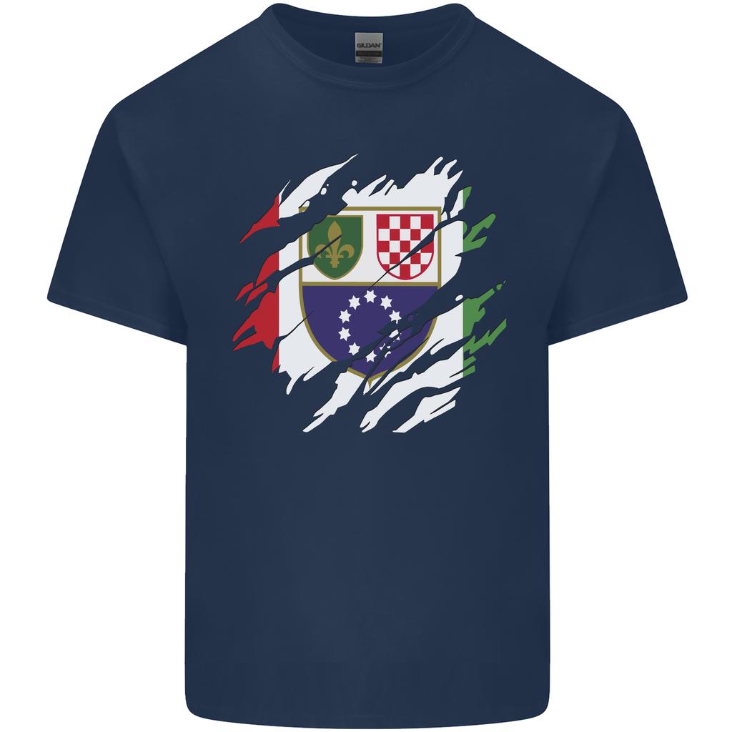 Torn Bosnia and Herzegovina Flag Day Football Unisexs Light Cotton TShirt