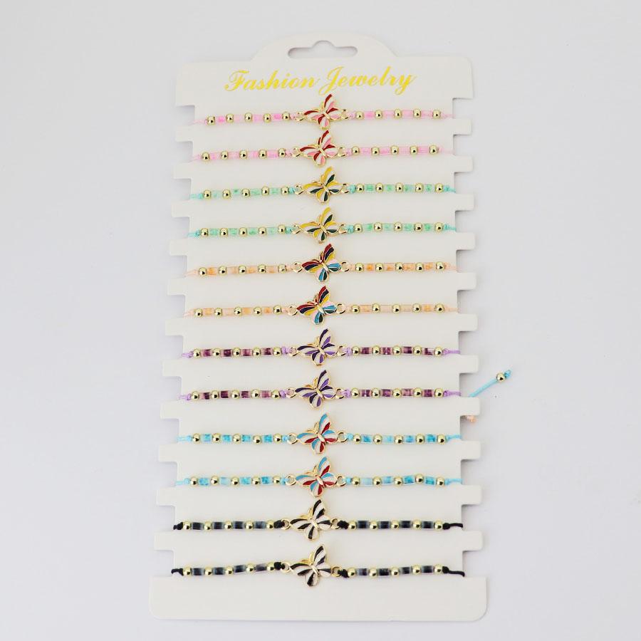 

Набор оптовых браслетов-бабочек 12 шт. хрустальные бусины ручной работы плетеные браслеты женские регулируемые браслеты веревка для нее