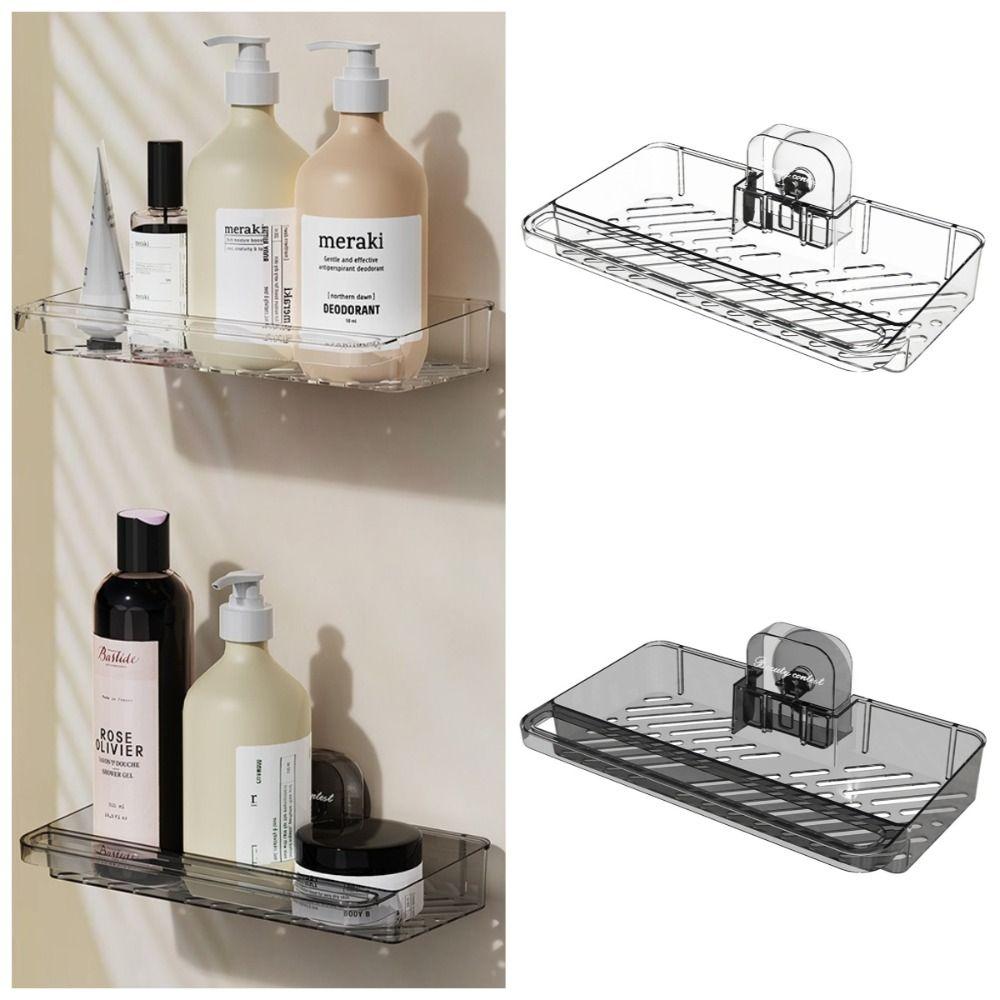 Transparent Sink Drain Rack Removable Wall-Mounted Storage Holder Modern Shower Organizer For Home