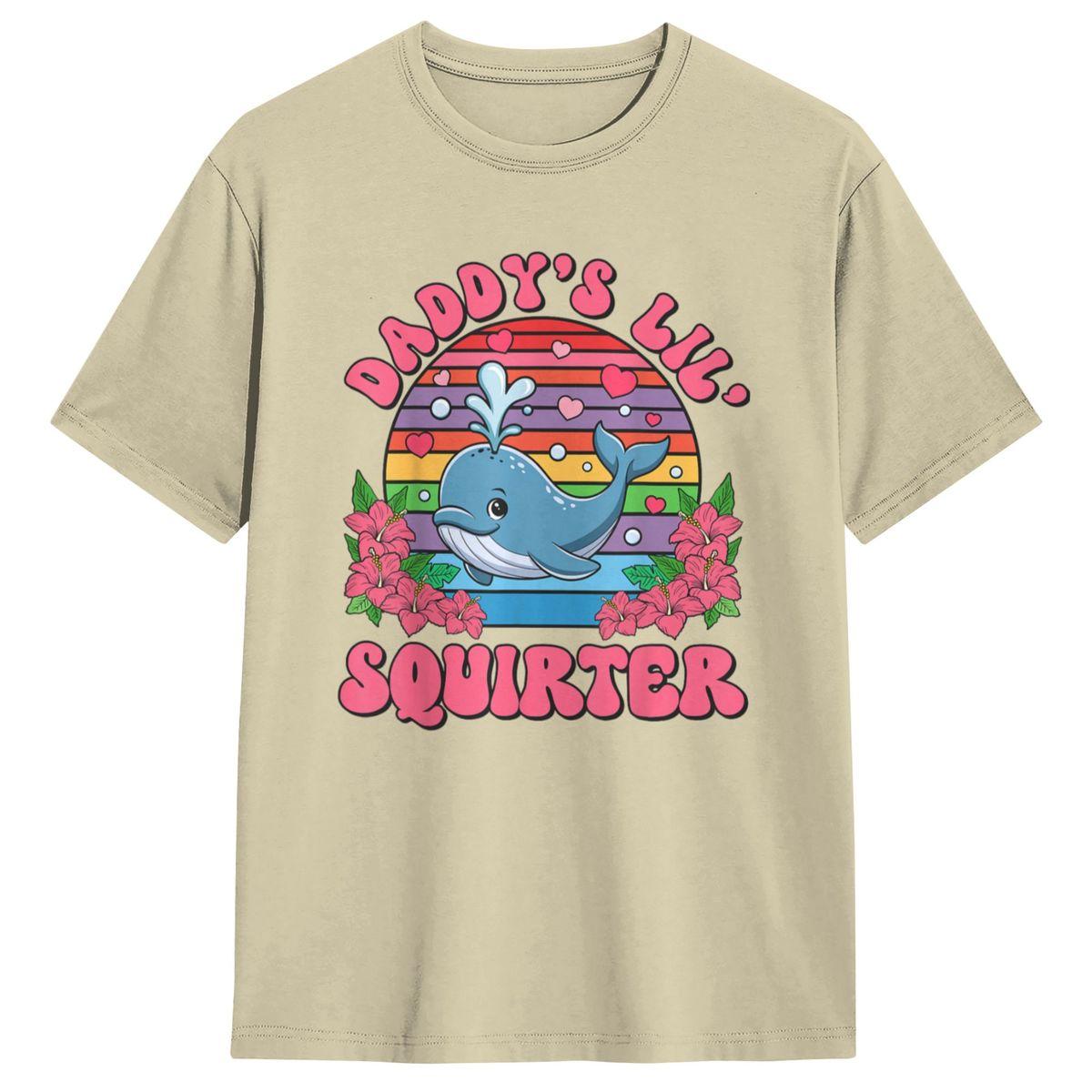 

Men s Inappropriate Funny Daddy s Lil Squirter Embarrassing T Shirts Clothing Summer Y2K Casual Short Sleeve Tops L