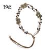 Braided Rope Waistband Bohemian Waist Belt for Women, Vintage Rhinestone Cord Handmade Ornament Chain, Adjustable Layered Belly Chain Dresses