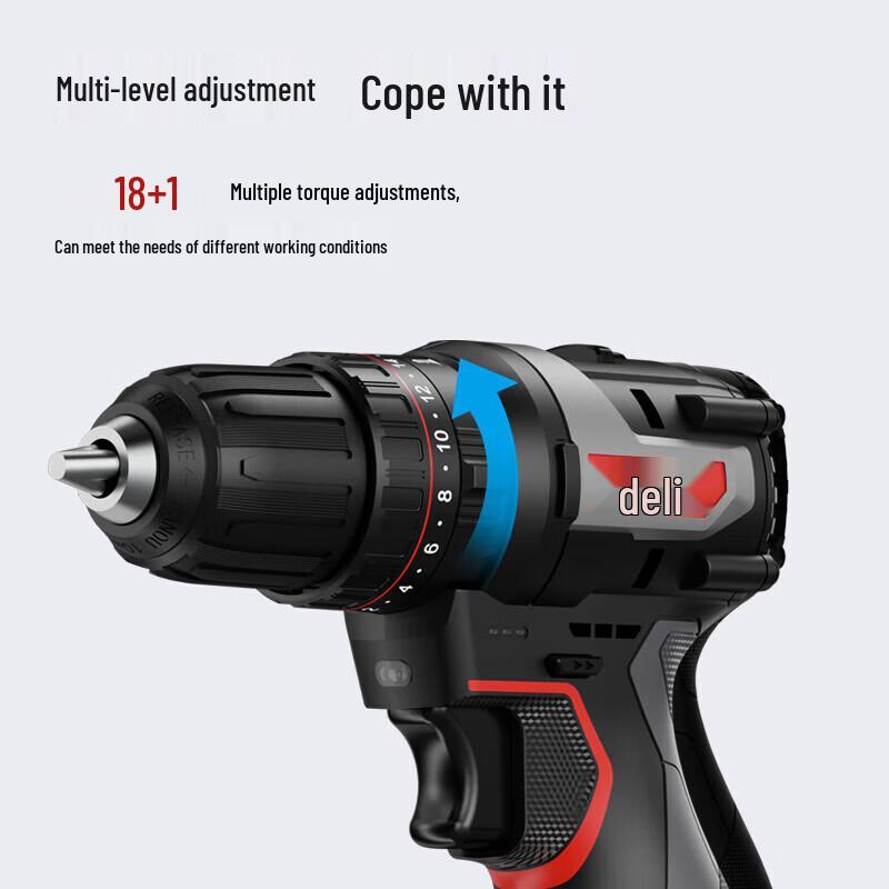Deli 16V Cordless Brushless Impact Drill CN Plug (adapter Included)