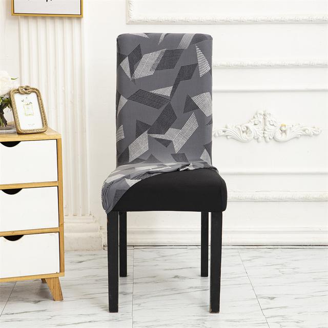 Geometry Chair Cover Flexible Stretch Spandex Chair Cover For Dining Room Restaurant Weddings Banquet Hotel Elastic Chair Cover for Home