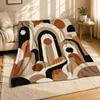 Mid Century Arches And Circles Coral Fleece Blanket Retro Decor