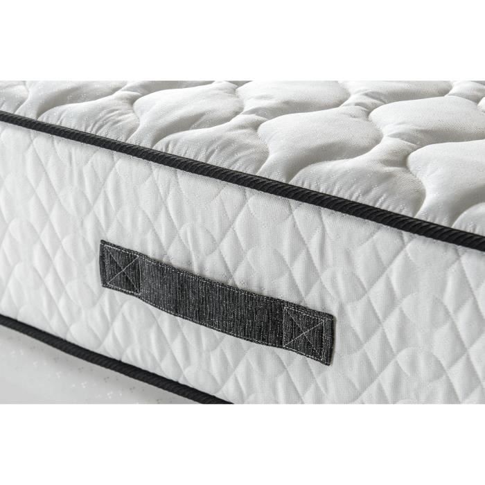 Ensemble matelas sommier 140 x 200 cm Hauteur 24 cm - ressorts ensachés - 7 zones - réversible - fabriqué en Belgique - DEKO DREAM