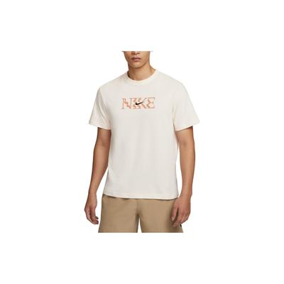 Logo Letter Print Quick-Dry Round Neck Short Sleeve T-Shirt Men Tops Light-Ivory FQ0258-110
